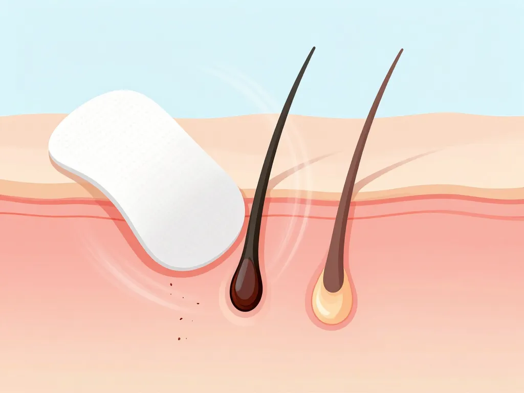 Schéma peau gomme dépilatoire avis dermatologue frottement superficiel