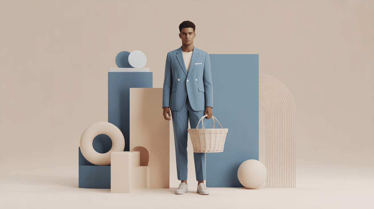 quelle basket avec un costume, costume bleu et baskets blanches