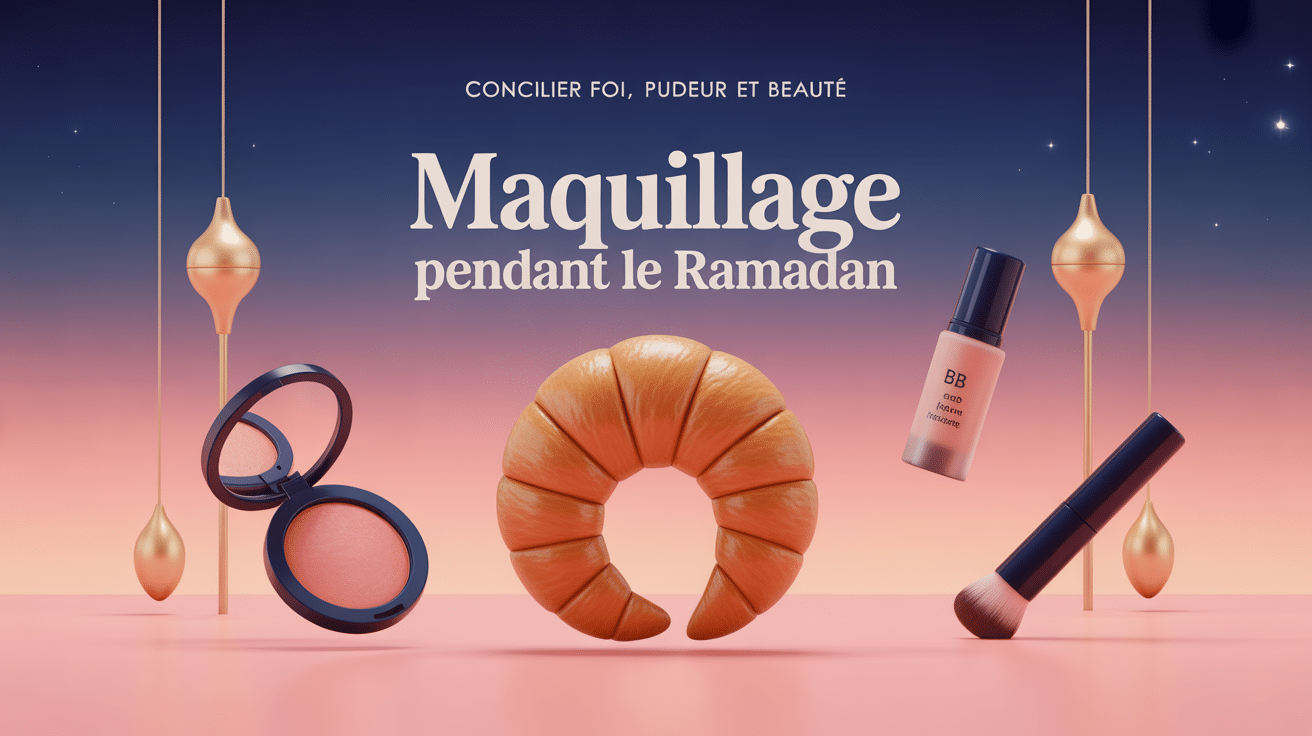 Illustration ramadan maquillage, beauté pudique et foi