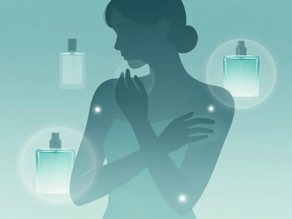 Silhouette appliquant turquoise stone parfum, halos de superposition