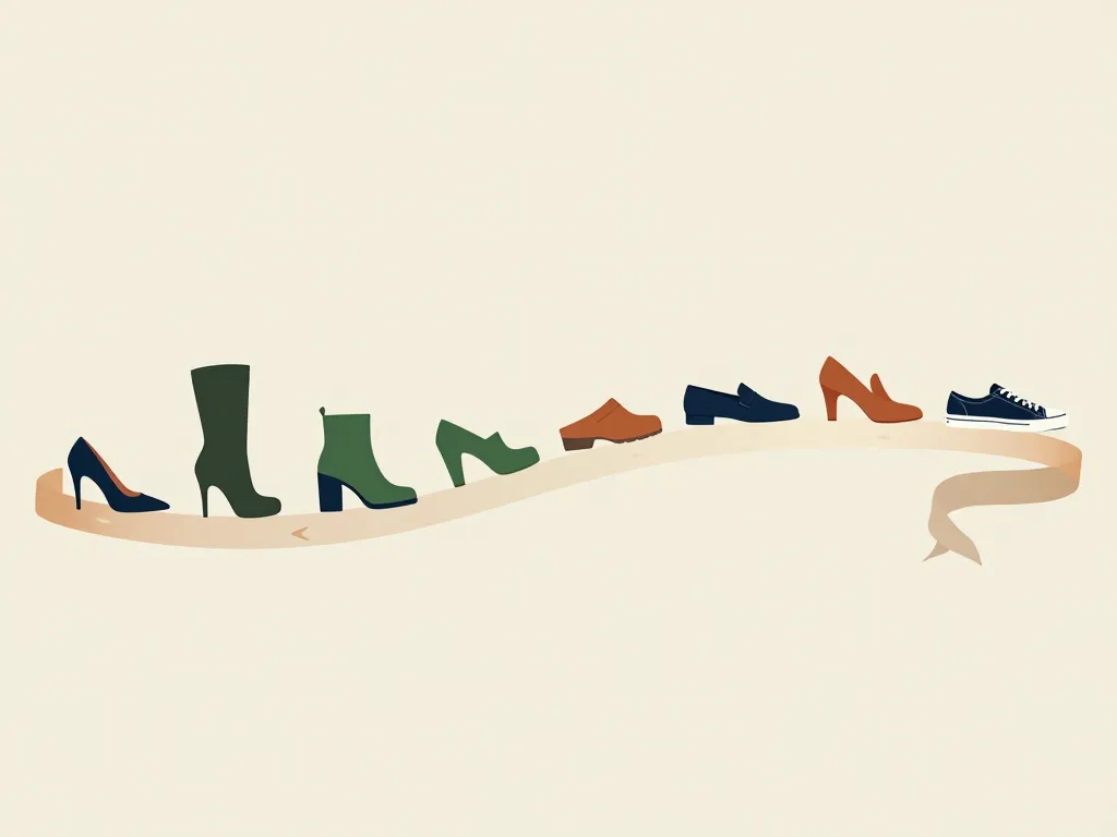 schéma timeline des vintage chaussures