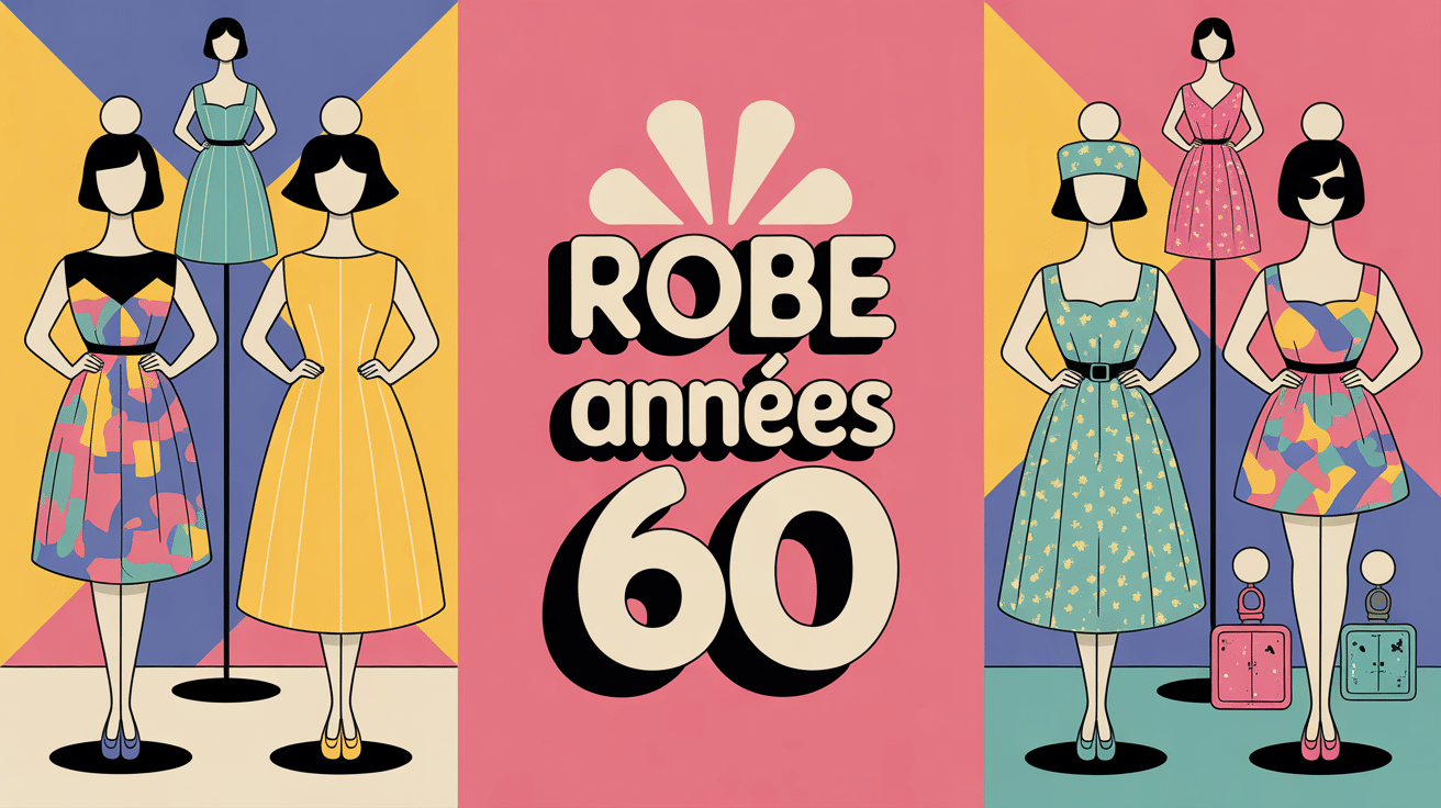 année 60 robe femmes silhouettes graphisme sixties