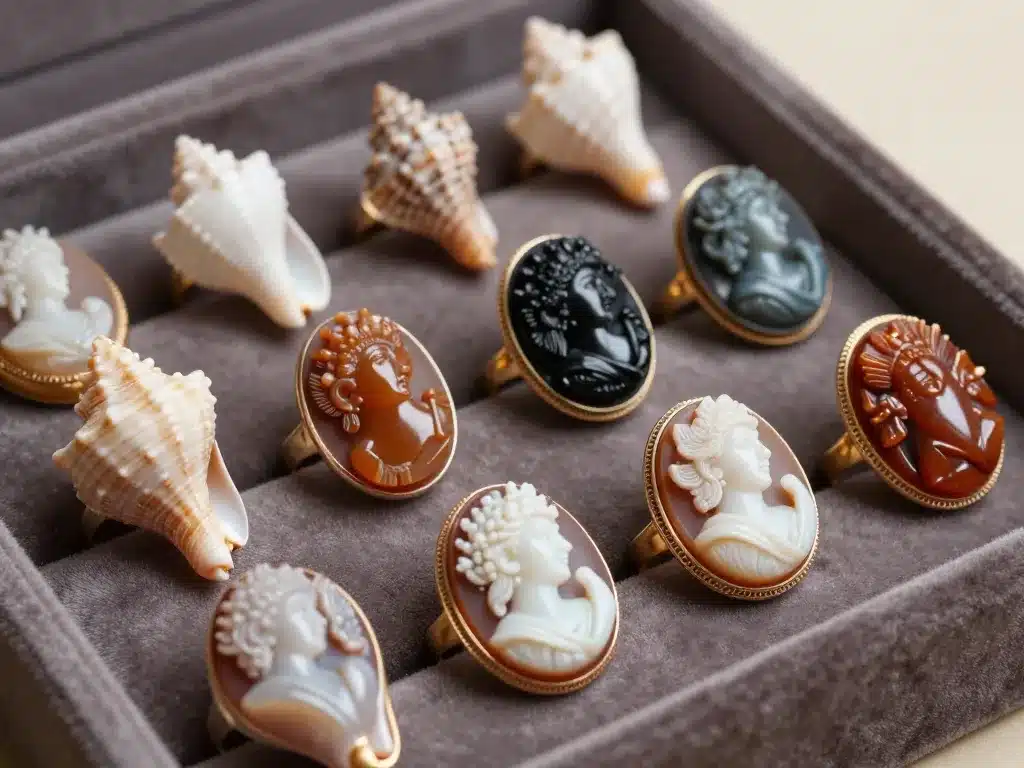 Photo bague camée matières styles