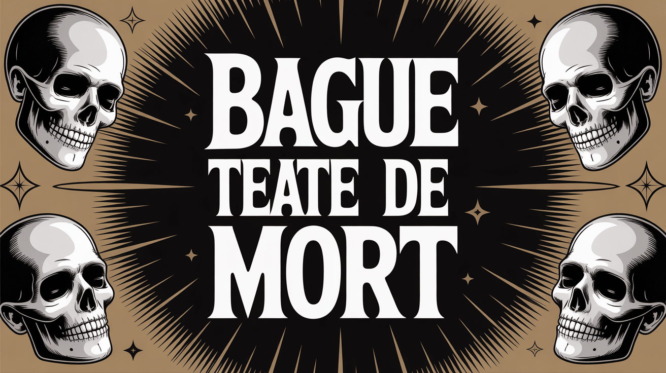 illustration bague tete de mort divers styles cercle lumineux