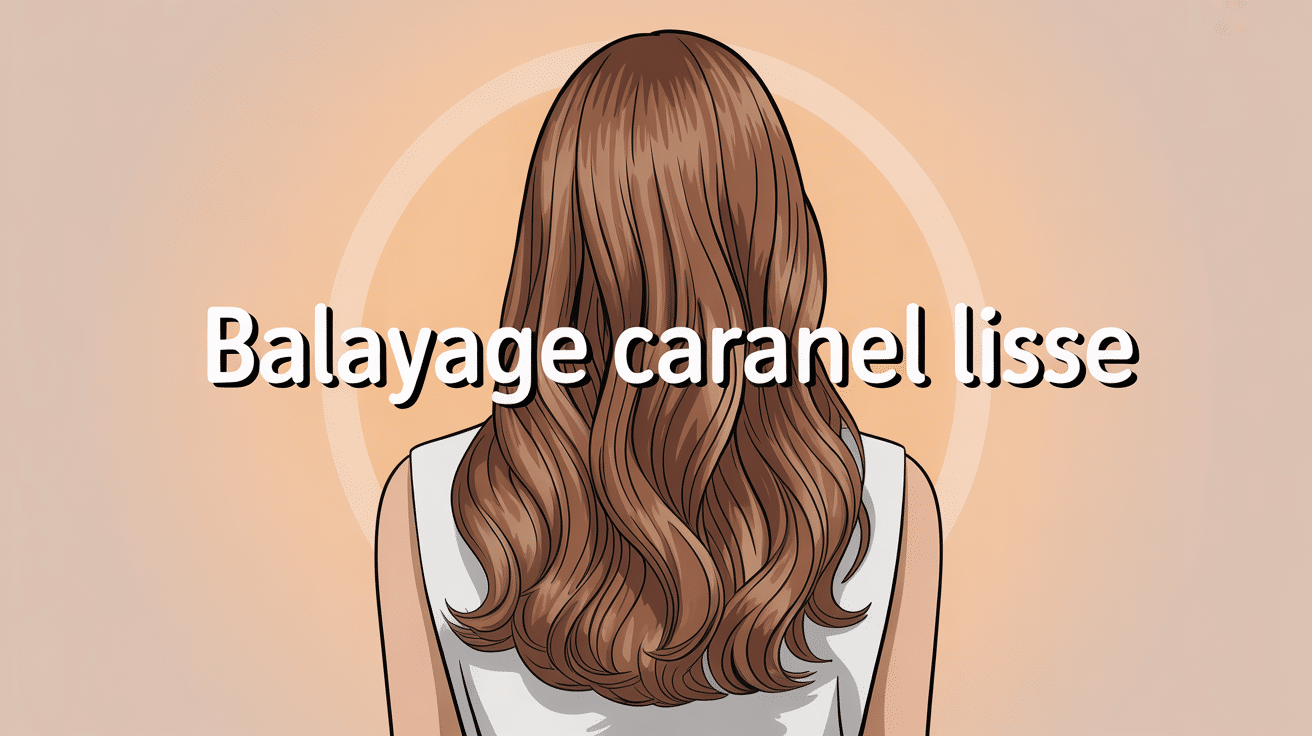 illustration balayage caramel lisse cheveux lisses moderne