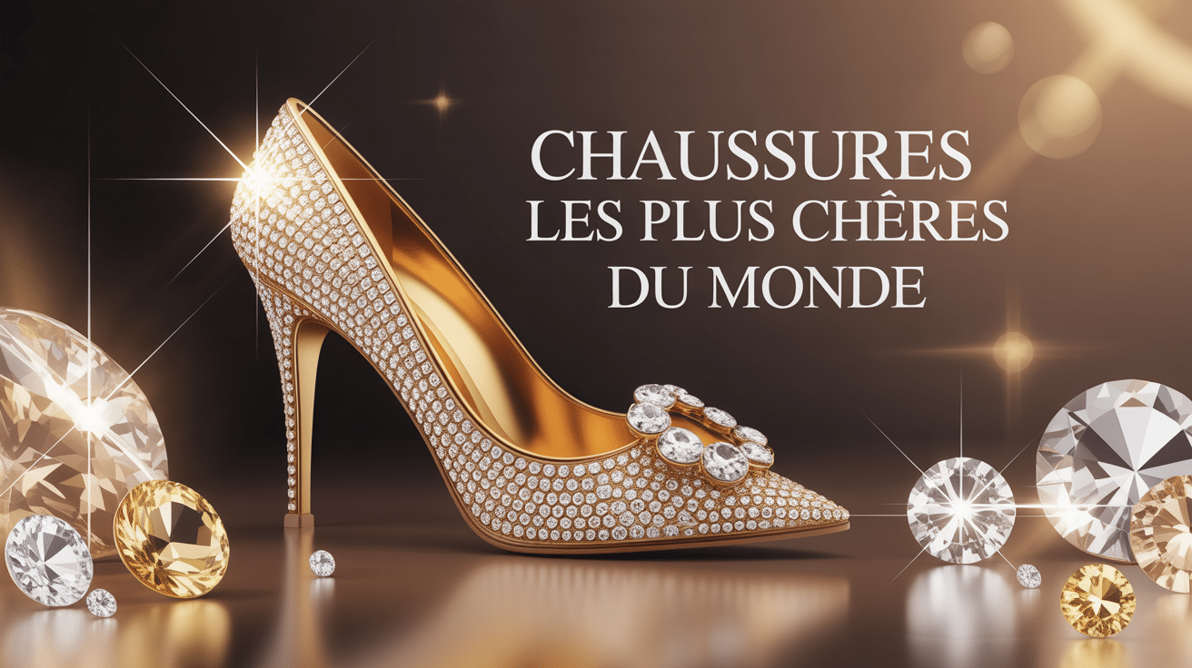 illustration chaussure les plus cher du monde diamants or pierres précieuses