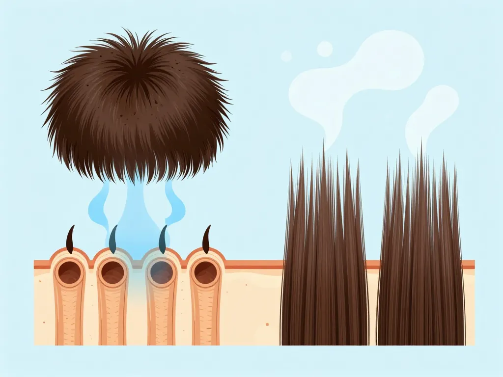 diagramme cheveux mousseux que faire cuticules frisottis
