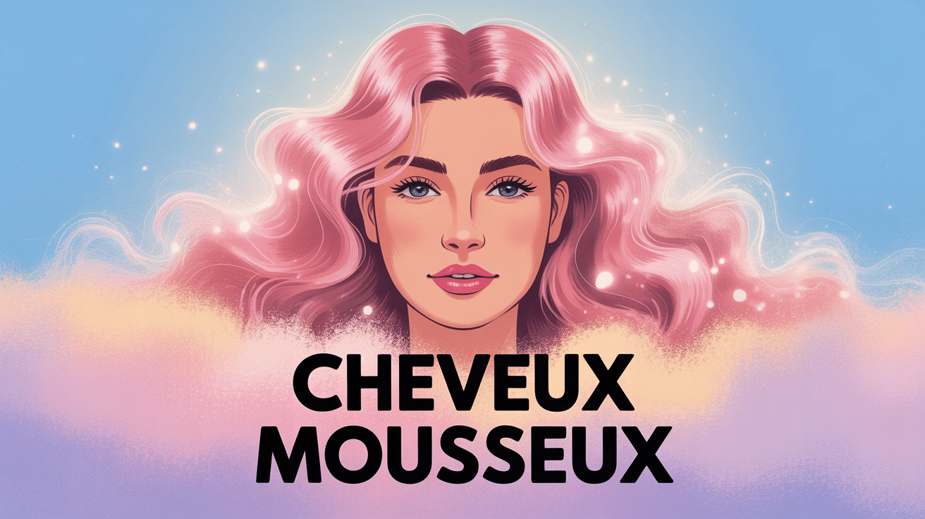 illustration cheveux mousseux que faire femme transformation lisse bouclé