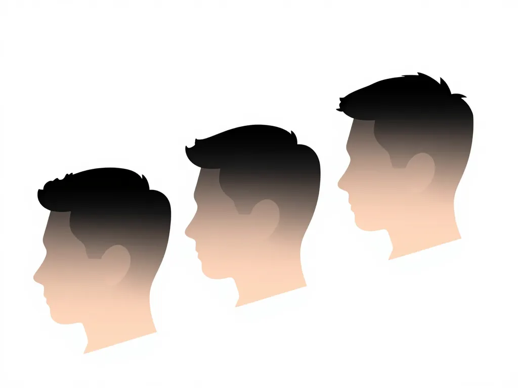 diagramme types de dégradé coupe de cheveux homme mi long