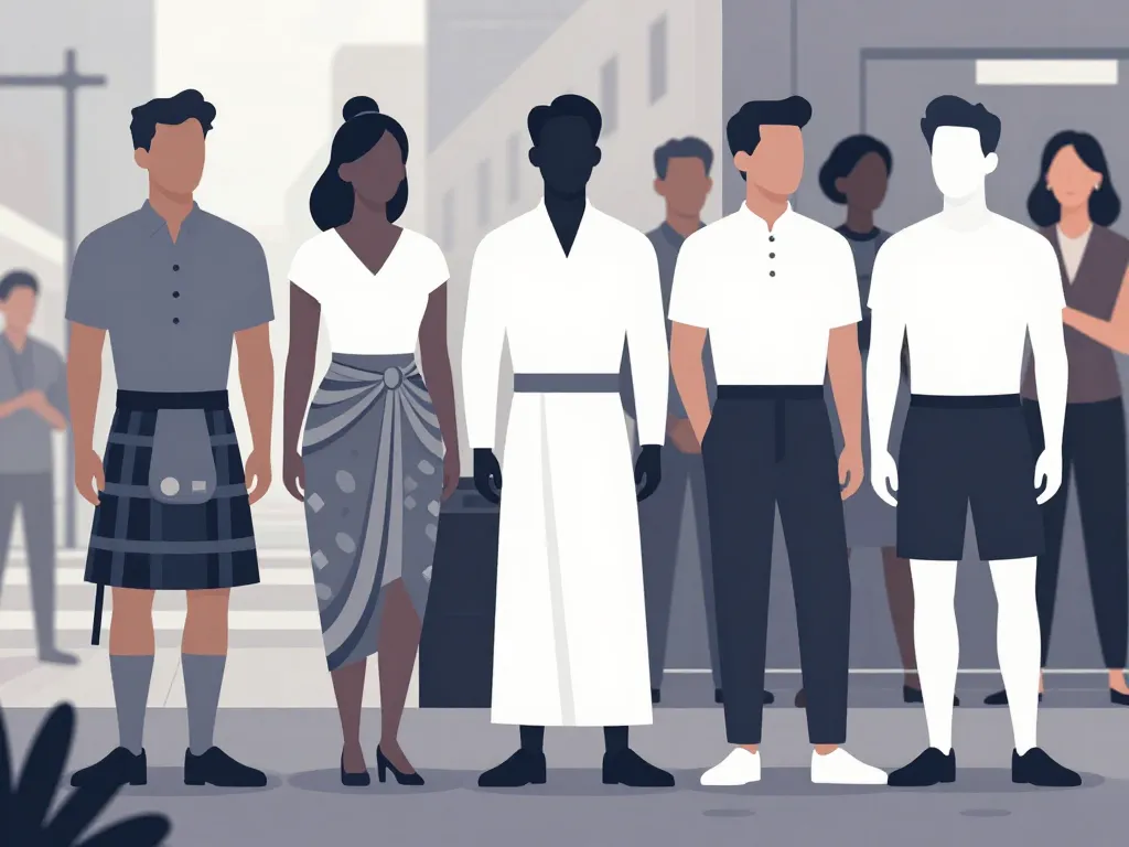 illustration jupe homme diversité styles contextes