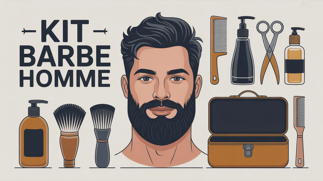 illustration kit barbe homme visage accessoires