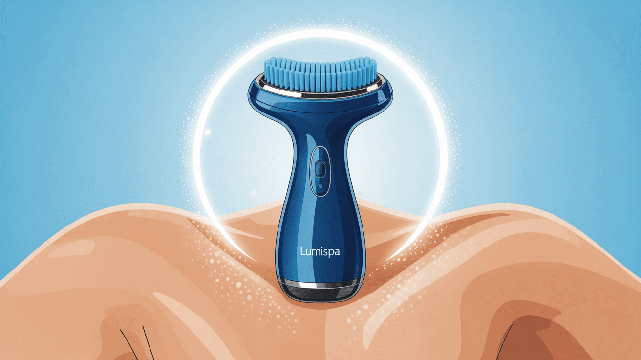 illustration lumispa brosse nettoyante visage sur peau nette