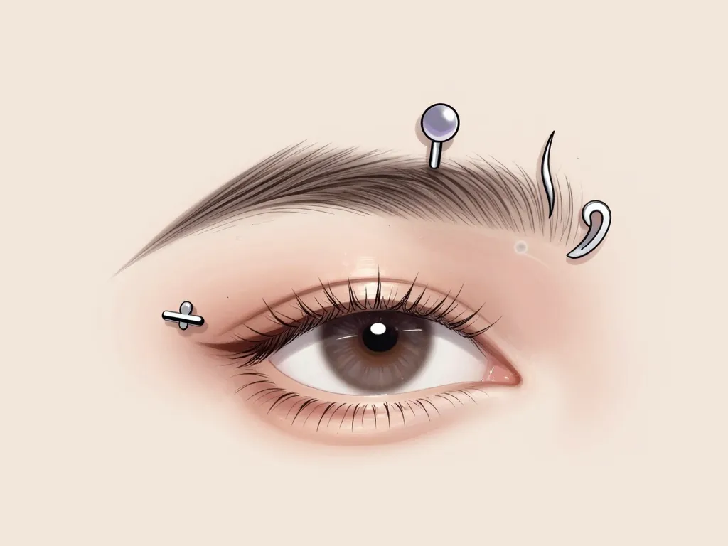 Illustration des emplacements et styles de bijoux piercing arcade