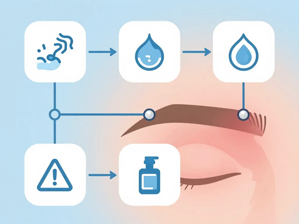 Diagramme cicatrisation et soins du piercing arcade