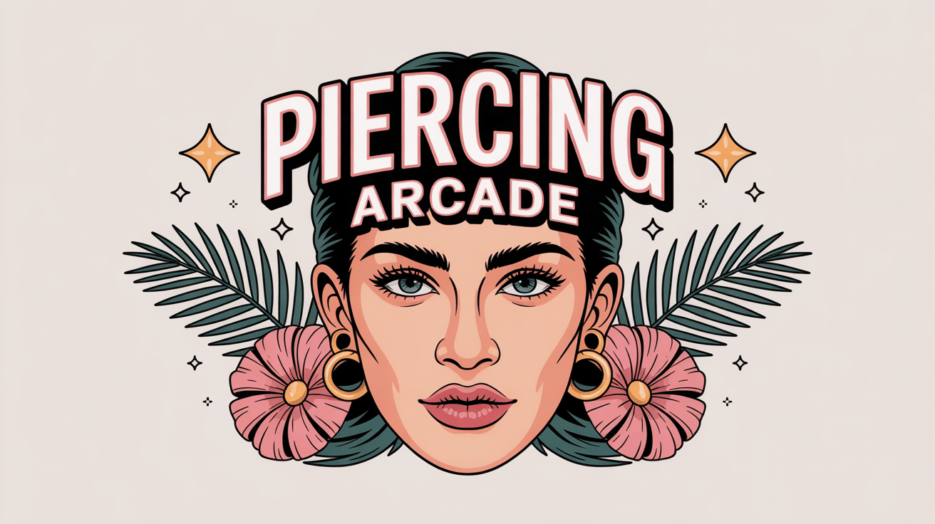 Illustration stylisée d'un piercing arcade moderne