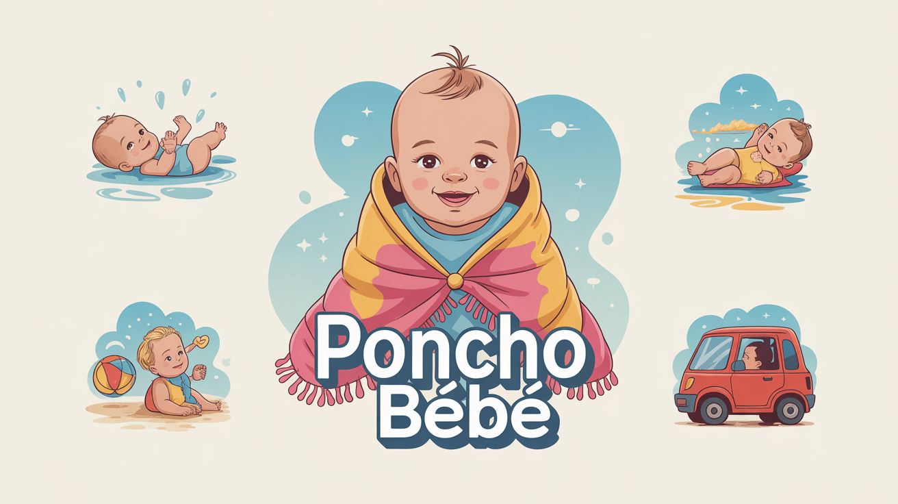 illustration poncho bebe doux usages multiples