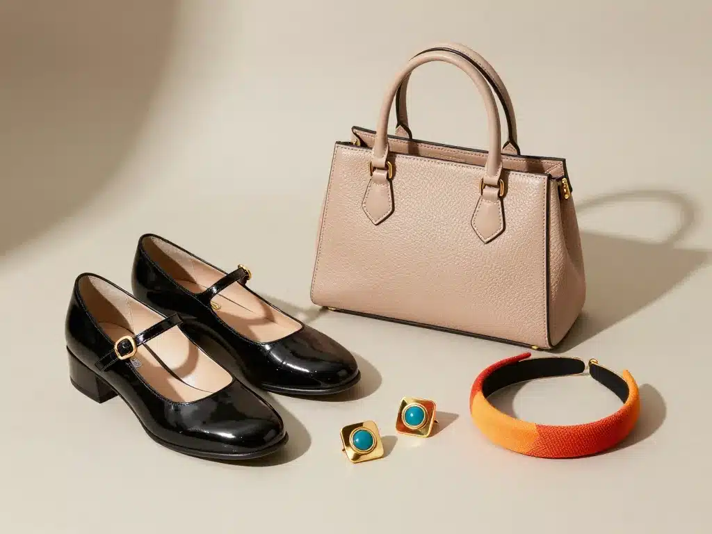 accessoires robe année 60 chaussures sac bijoux