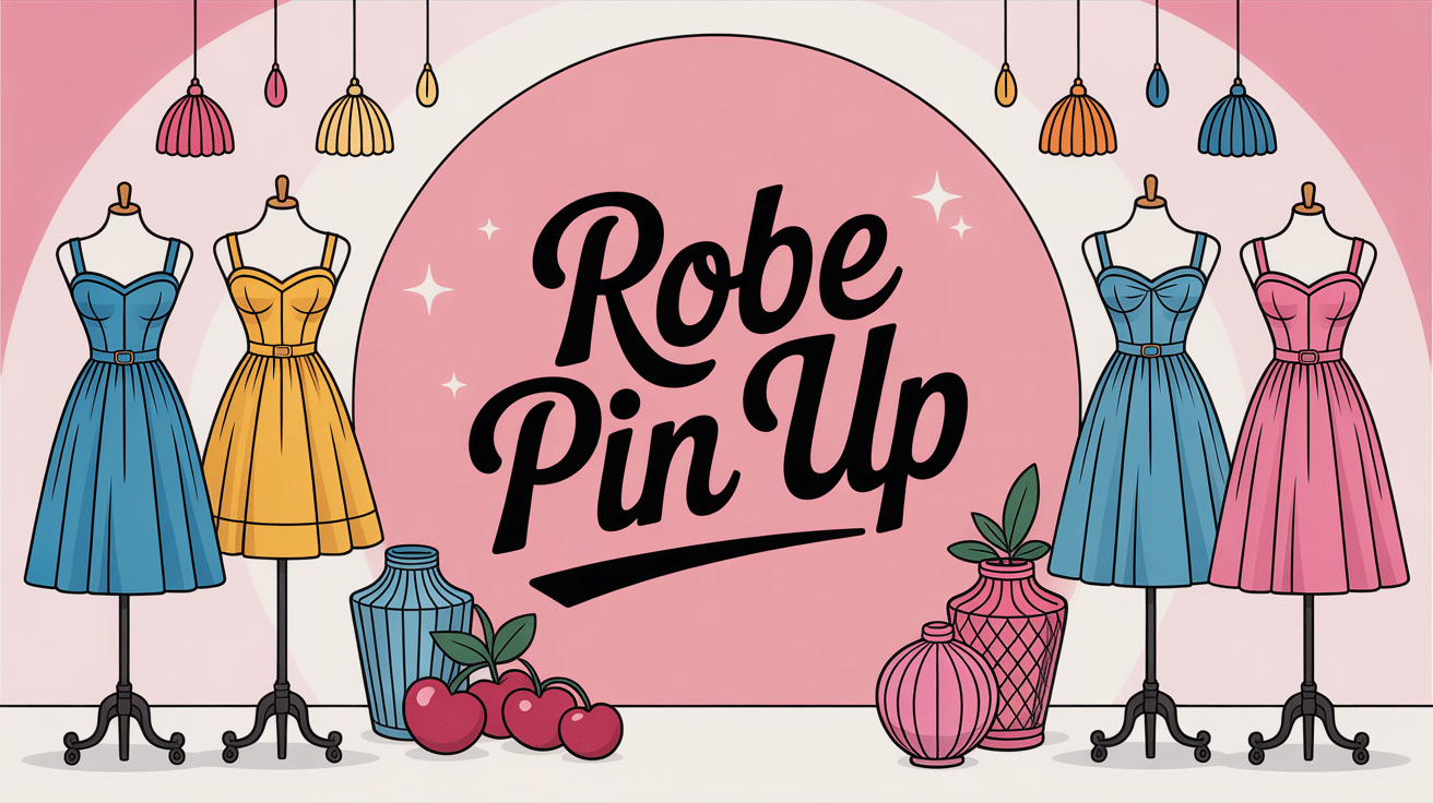 Illustration robe pin up vintage rétro sur mannequins