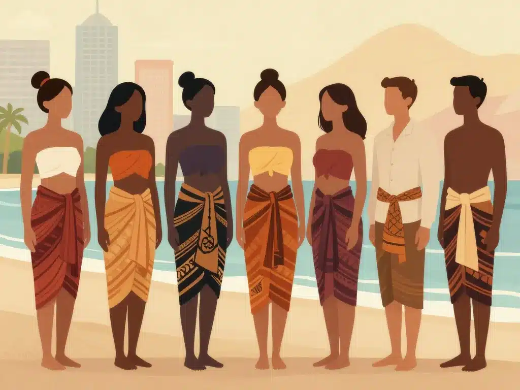 Sarong traditionnel moderne cultures silhouette