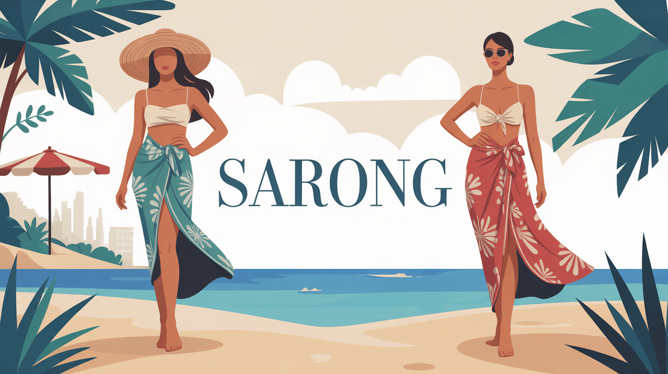Illustration sarong porté plage ville looks