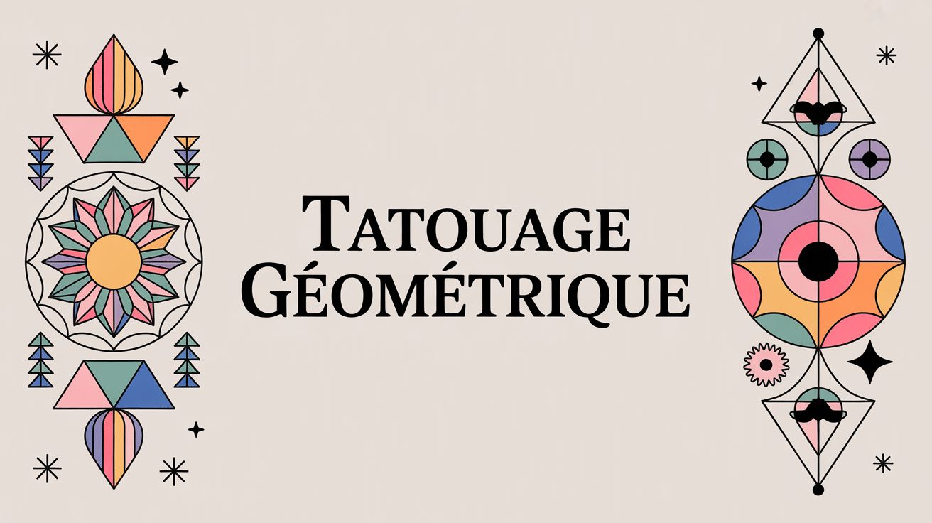 illustration épurée tatouage géométrique mandala triangle cercle