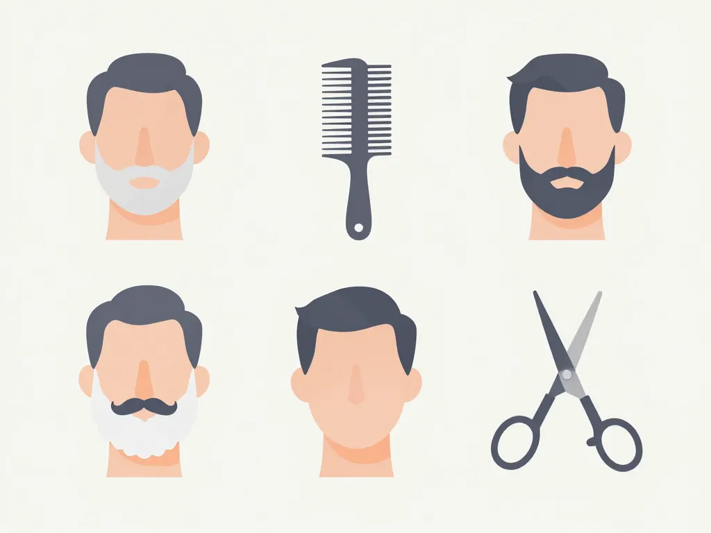 schéma étapes tailler barbe taillée à domicile