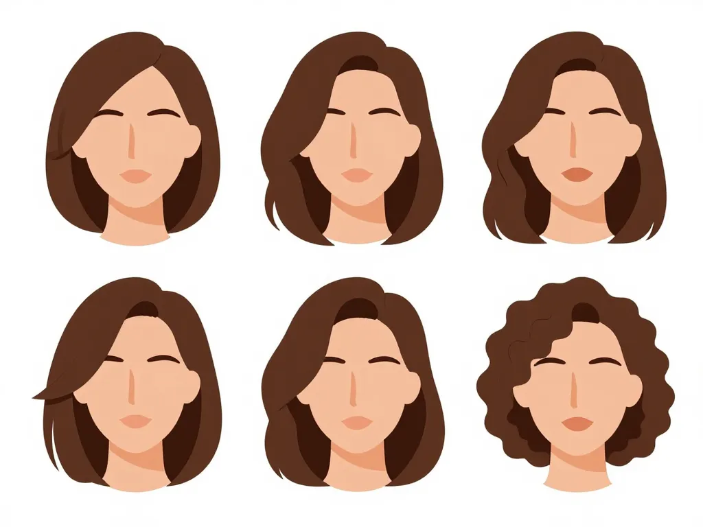 Variantes coupe cheveux mi long dégradé effilé avec frange 60 ans visage et cheveux