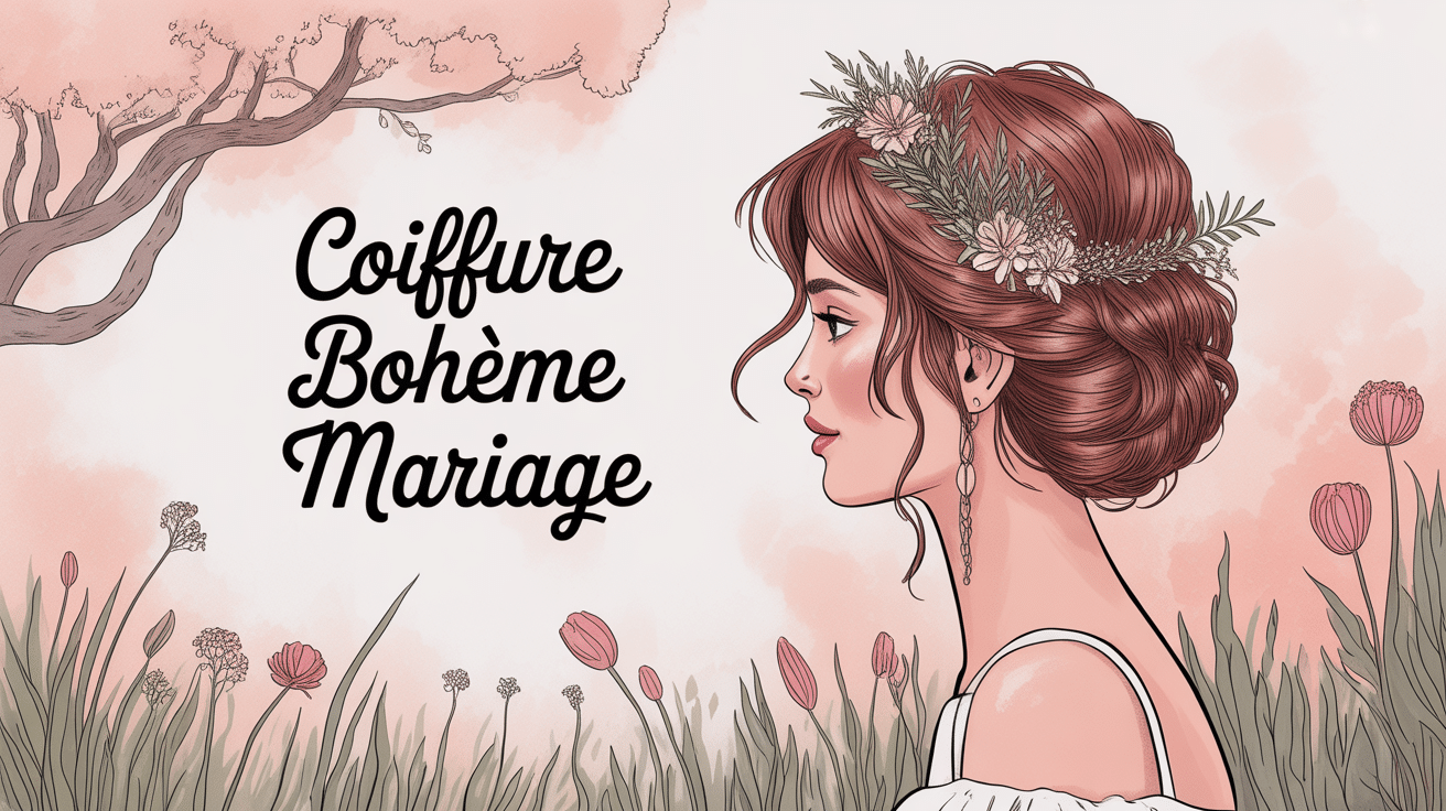 coiffure bohème mariage mariée tresses accessoires fleurs