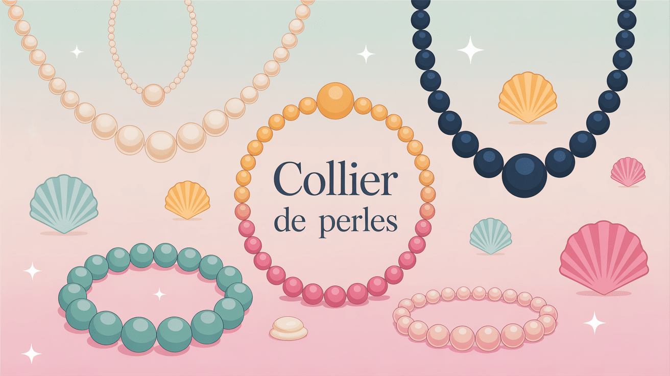 Illustration élégante de colliers de perles variés