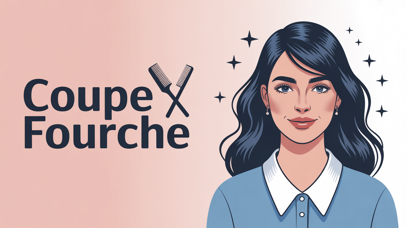 Illustration coupe fourche santé et beauté cheveux