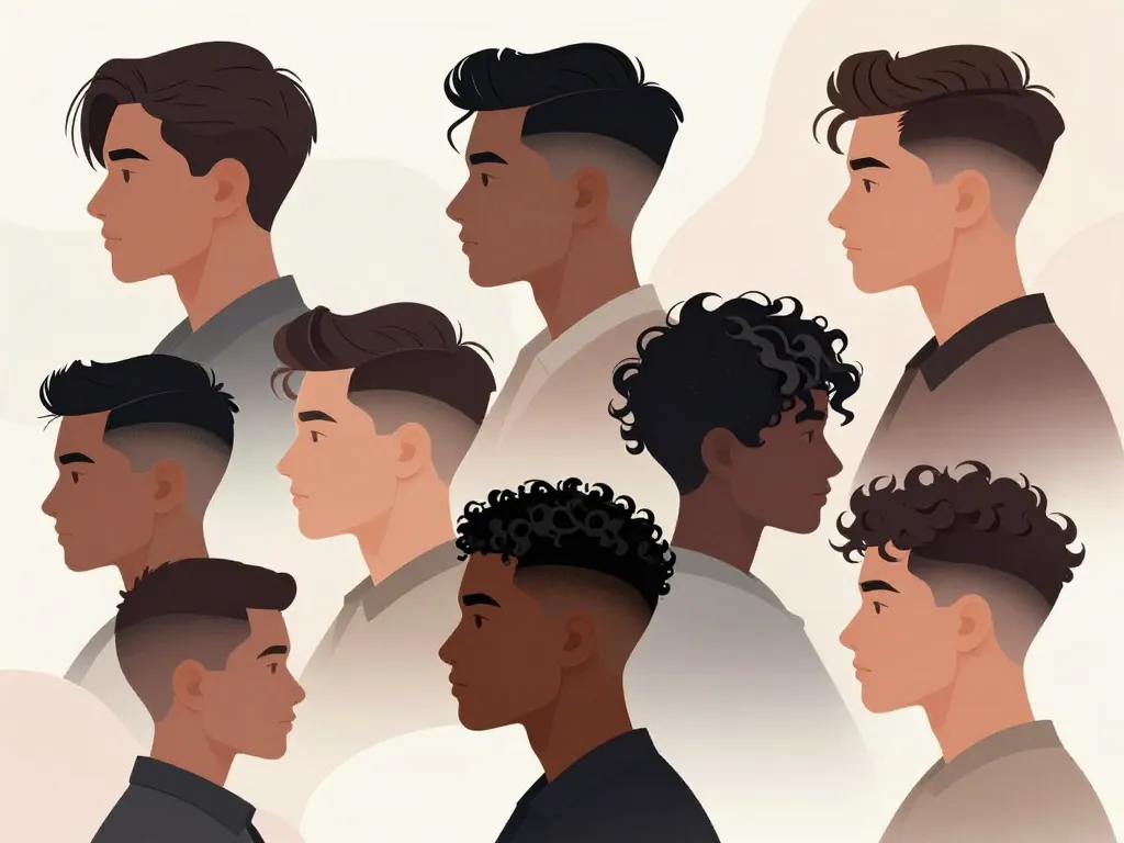 Dégradé américain cheveux bouclés raides style