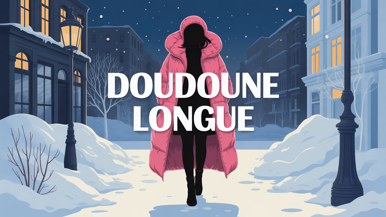 doudoune longue élégante silhouette urbaine hiver