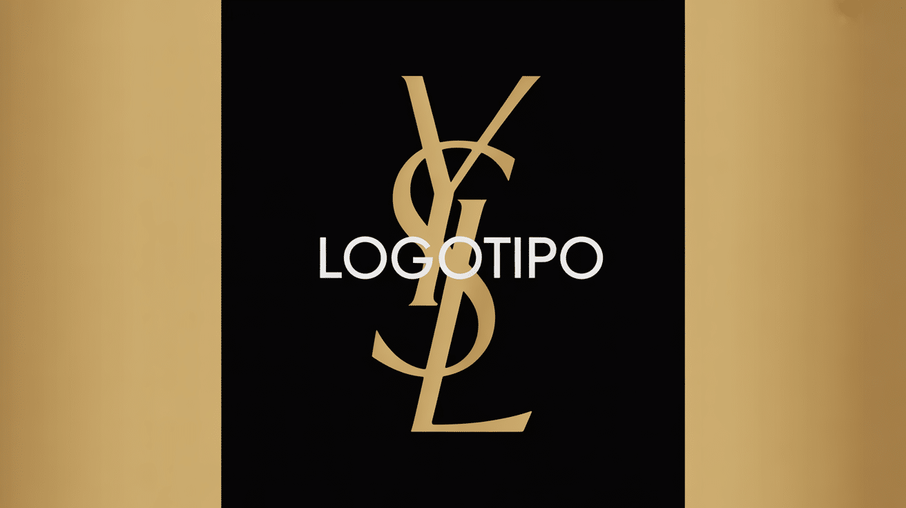 illustration logotipo ysl luxe noir or