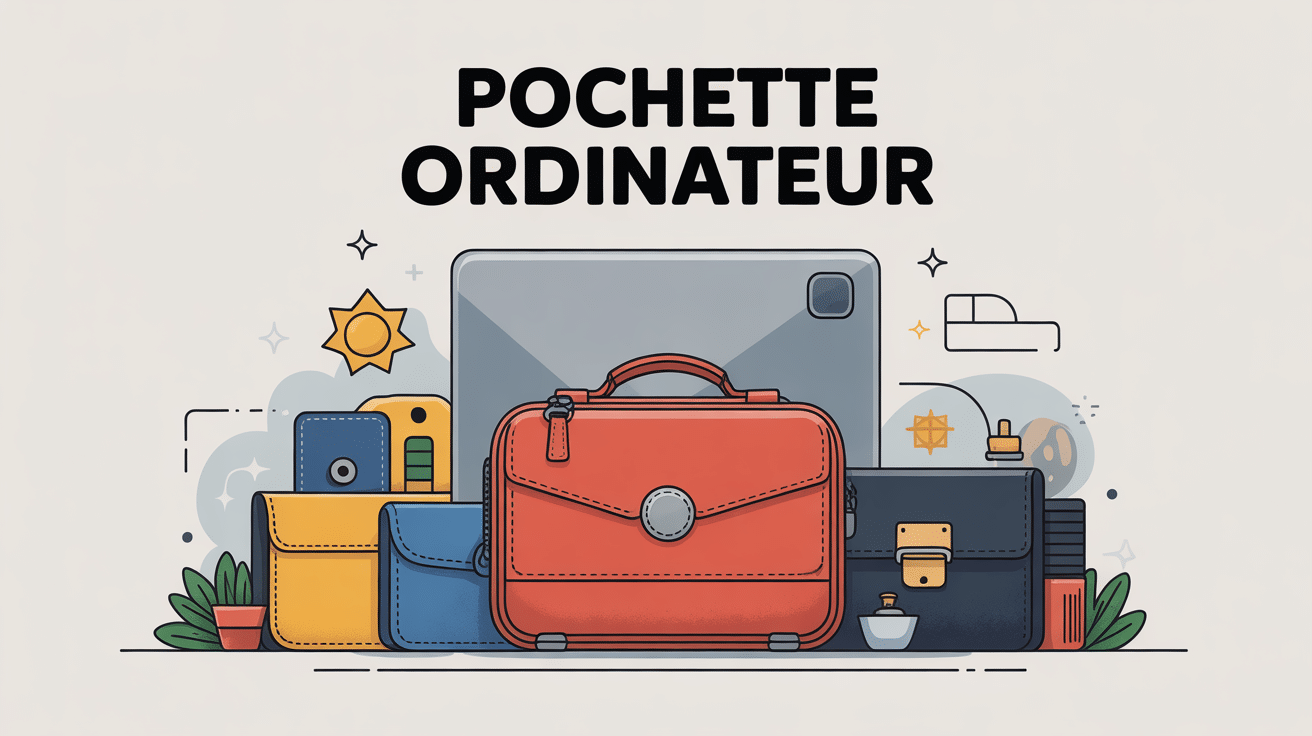 Illustration pochette ordinateur adaptée protection style pratique