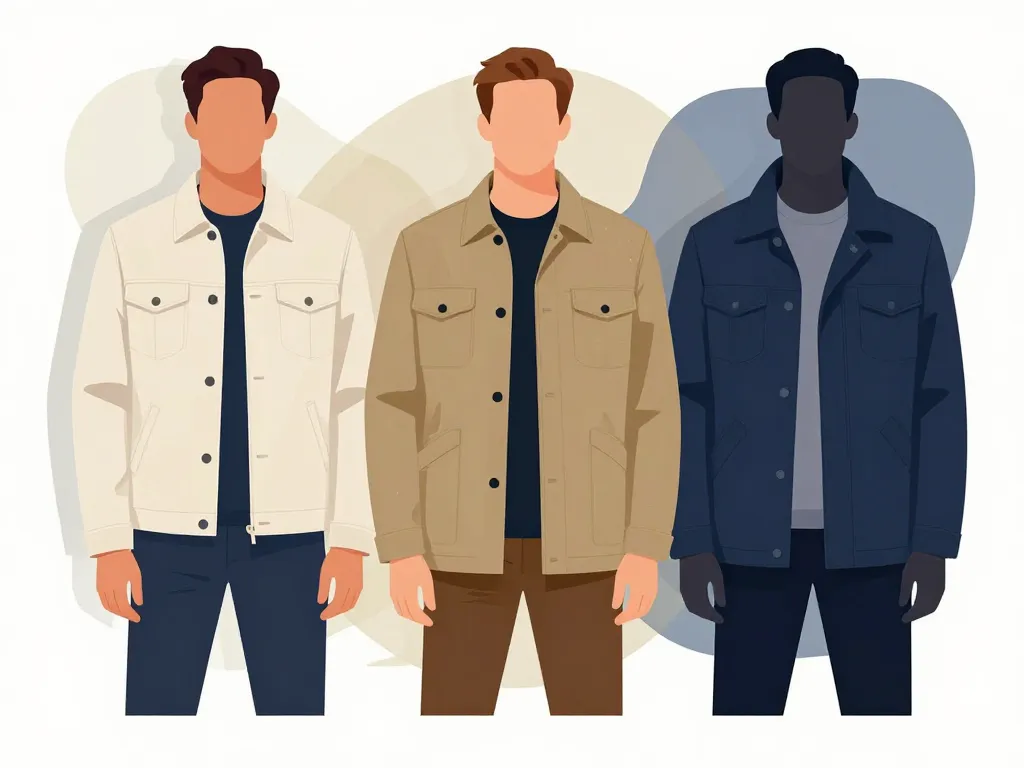 Trois sahariennes homme différentes matières coupes couleurs