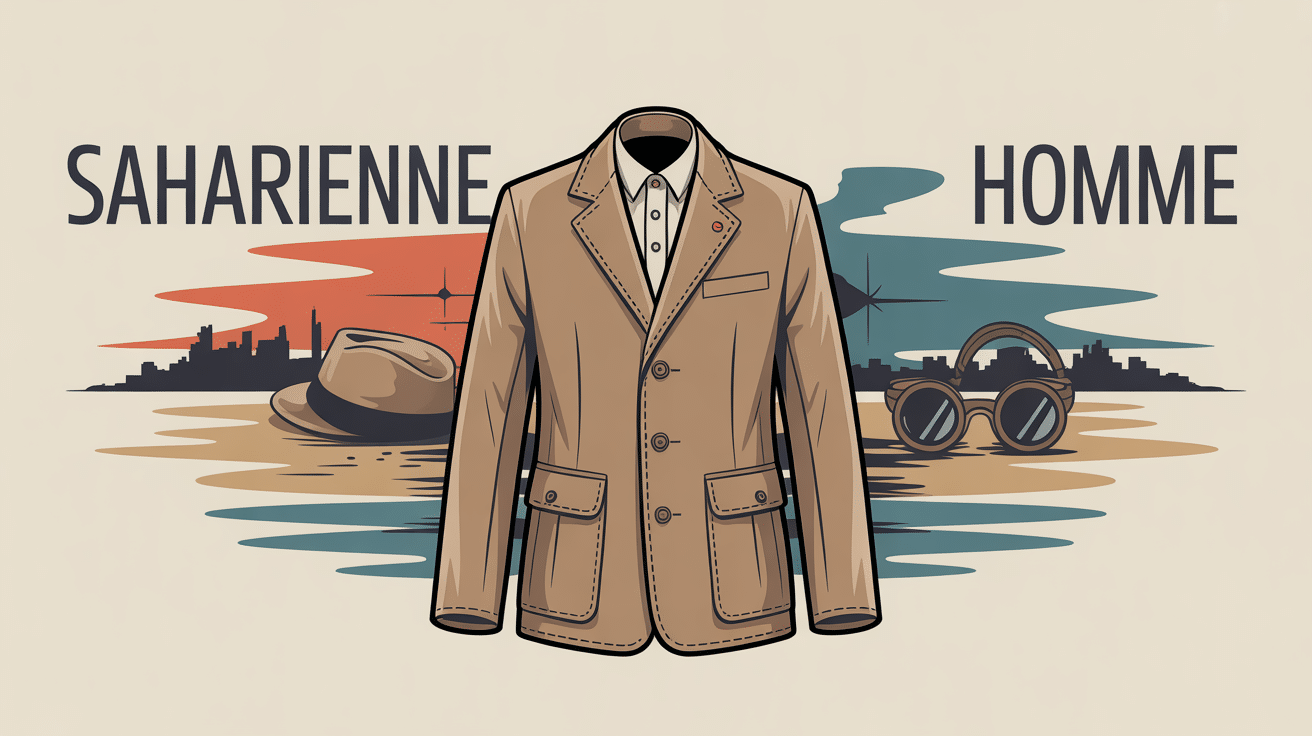 Saharienne homme, veste iconique urbaine élégante