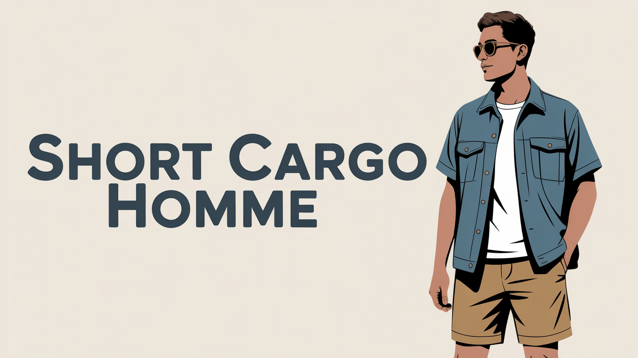 Illustration short cargo homme stylé urbain