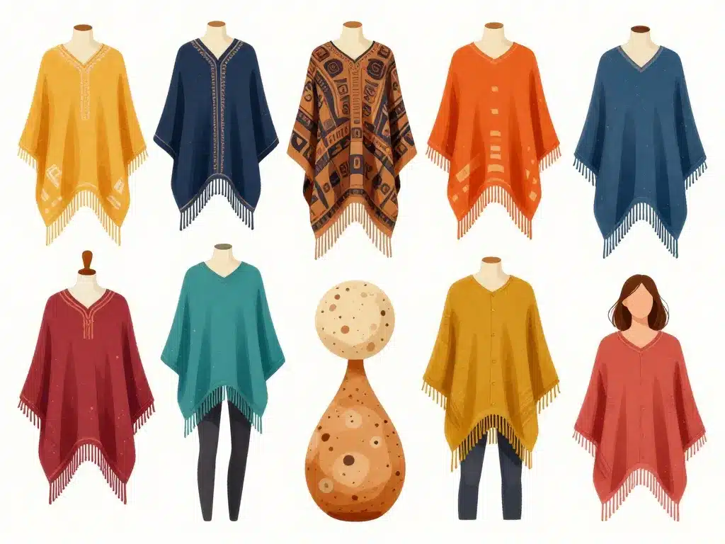 Poncho femme styles couleurs motifs actuels
