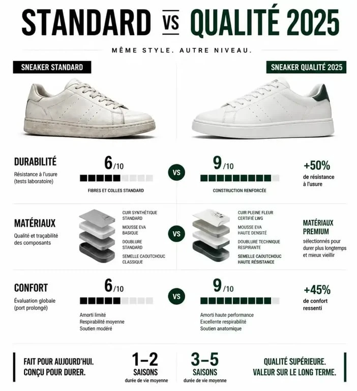 Comparatif qualité basket blanche femme 2025