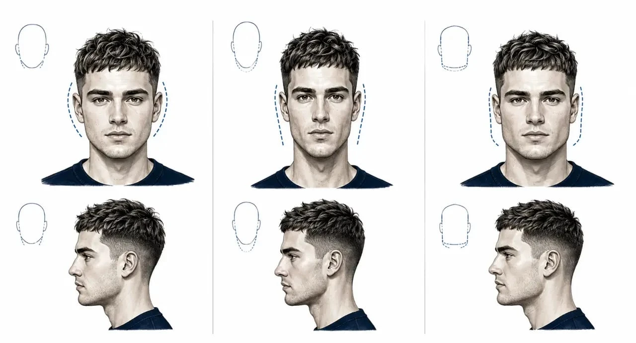 Adaptation d'une coupe homme tendance selon la forme du visage