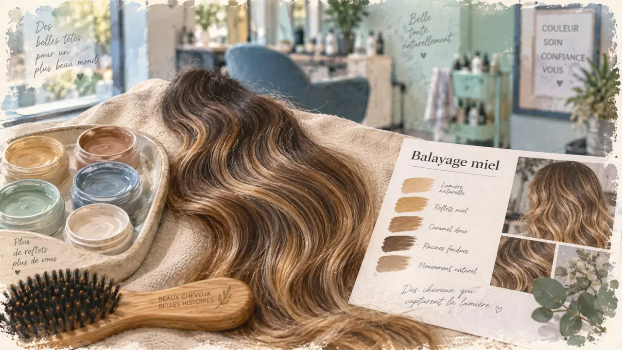 Quelle balayage pour cheveux chatain : mèche châtain miel, caramel ou cendré en salon